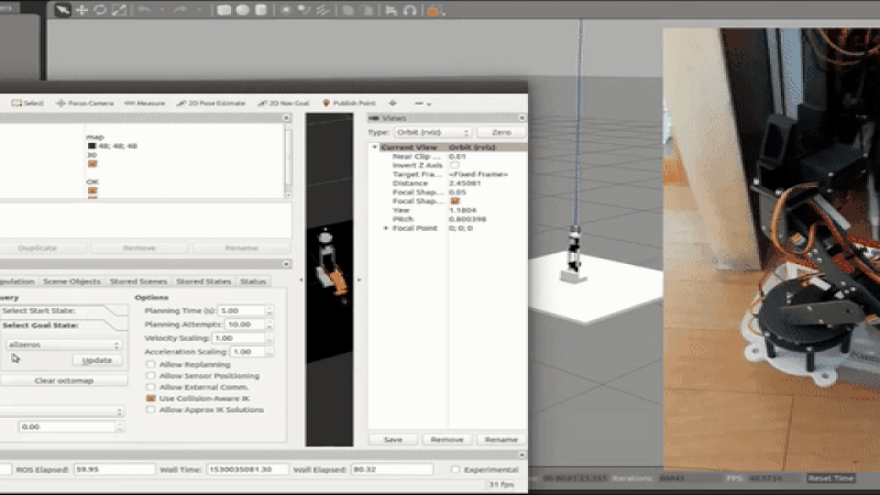 ROS-controlled robotic manipulator