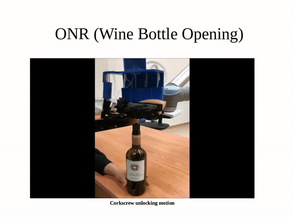 Robot opening a wine bottle corkscrew